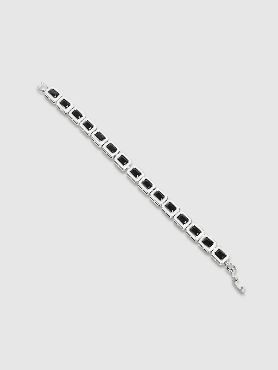 Contrast Enamel Tennis Bracelet - Black & White - Shop authentic Indian Men's Fashion by French Accent
