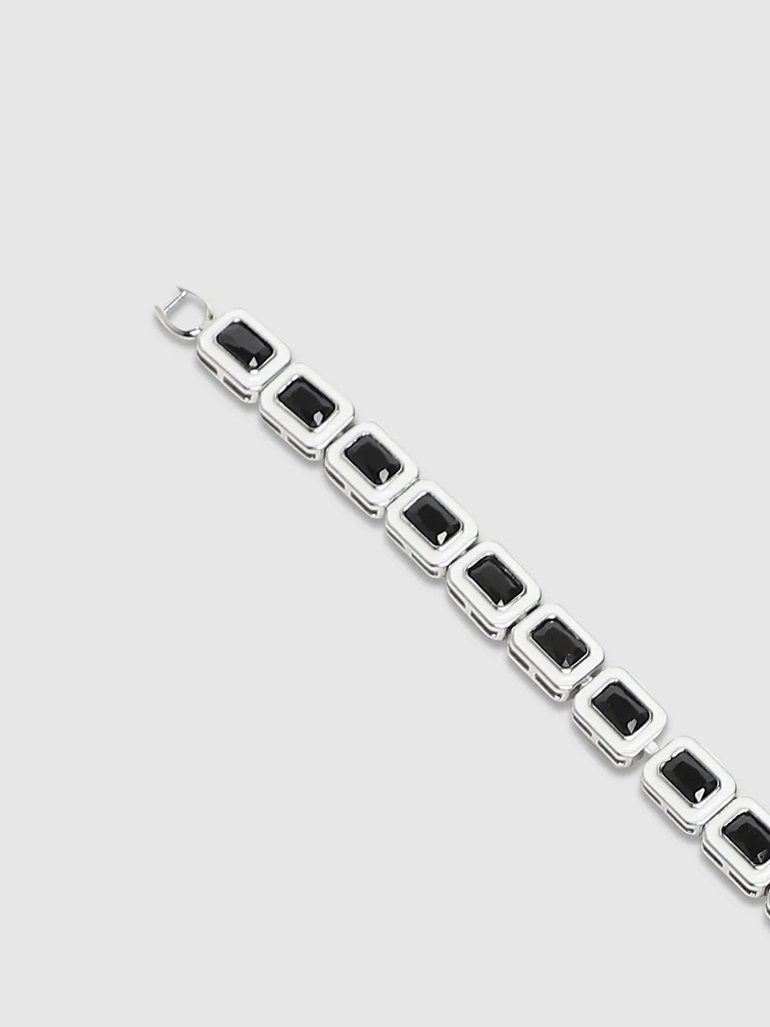 Contrast Enamel Tennis Bracelet - Black & White - Shop authentic Indian Men's Fashion by French Accent