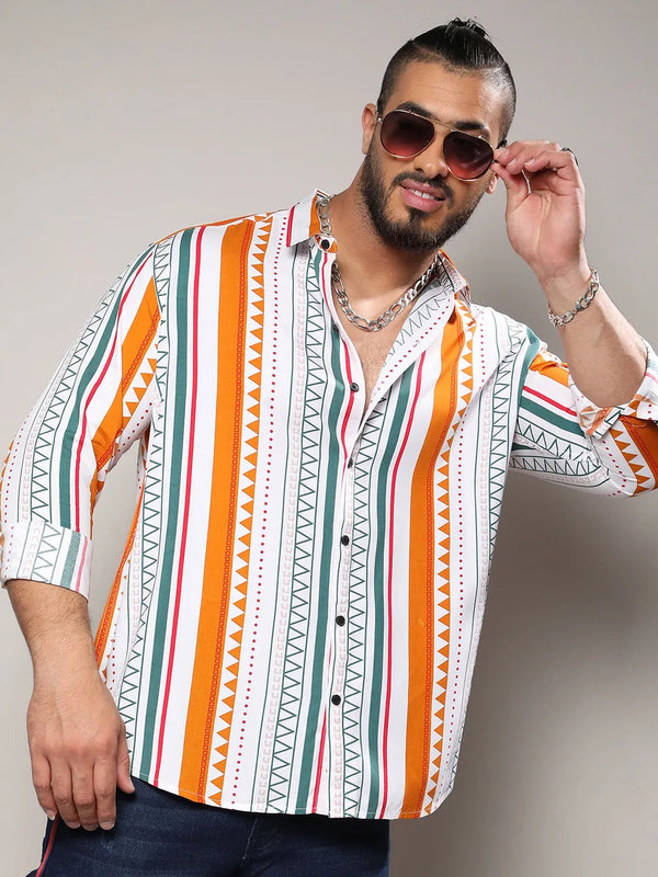 Multicolour Geometrical Print Shirt - Shop authentic Indian Men's Fashion by Instafab Plus