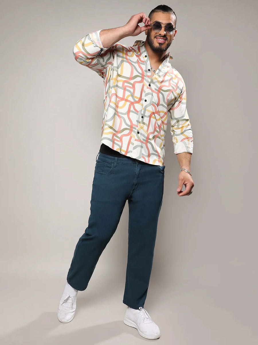 Multicolour Flowing Vines Shirt - Shop authentic Indian Men's Fashion by Instafab Plus
