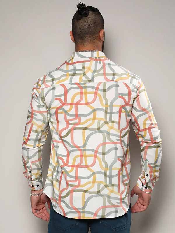 Multicolour Flowing Vines Shirt - Shop authentic Indian Men's Fashion by Instafab Plus