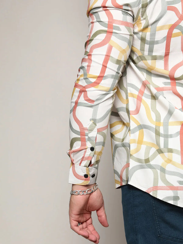 Multicolour Flowing Vines Shirt - Shop authentic Indian Men's Fashion by Instafab Plus