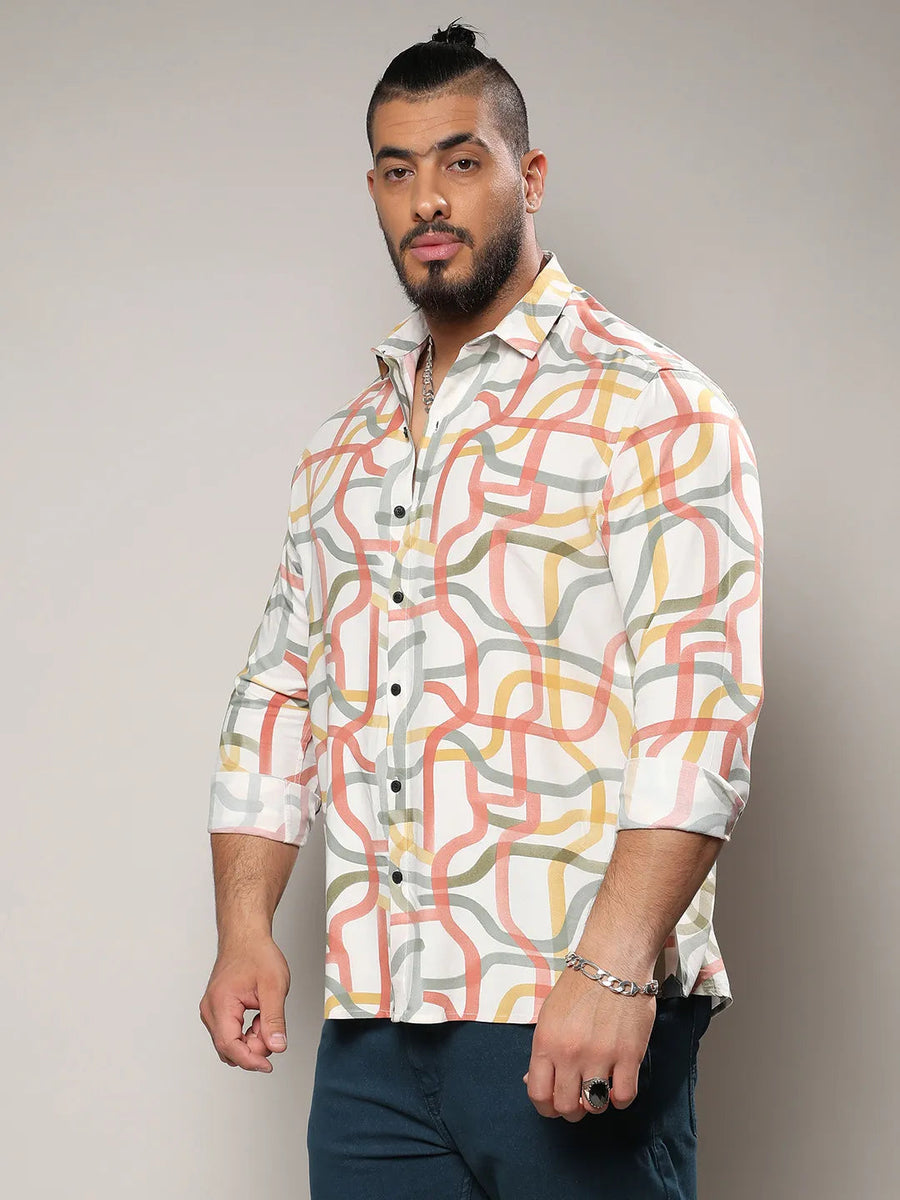 Multicolour Flowing Vines Shirt - Shop authentic Indian Men's Fashion by Instafab Plus