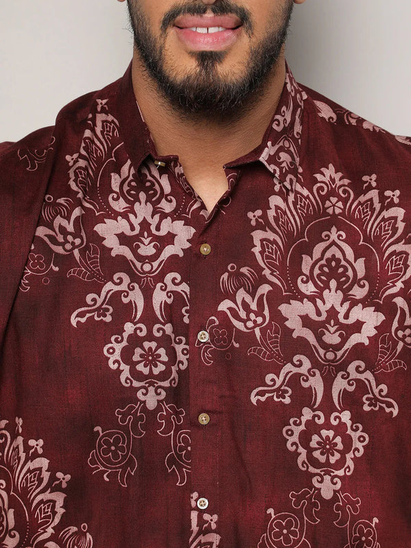 Brown Ethnic Motif Shirt - Shop authentic Indian Men's Fashion by Instafab Plus