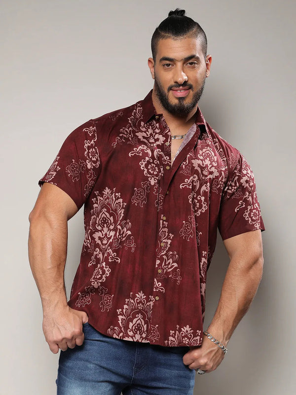 Brown Ethnic Motif Shirt - Shop authentic Indian Men's Fashion by Instafab Plus