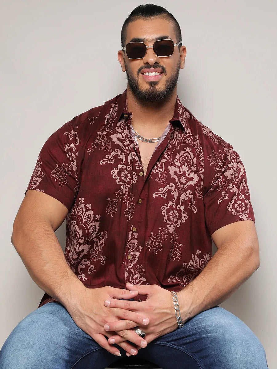 Brown Ethnic Motif Shirt - Shop authentic Indian Men's Fashion by Instafab Plus