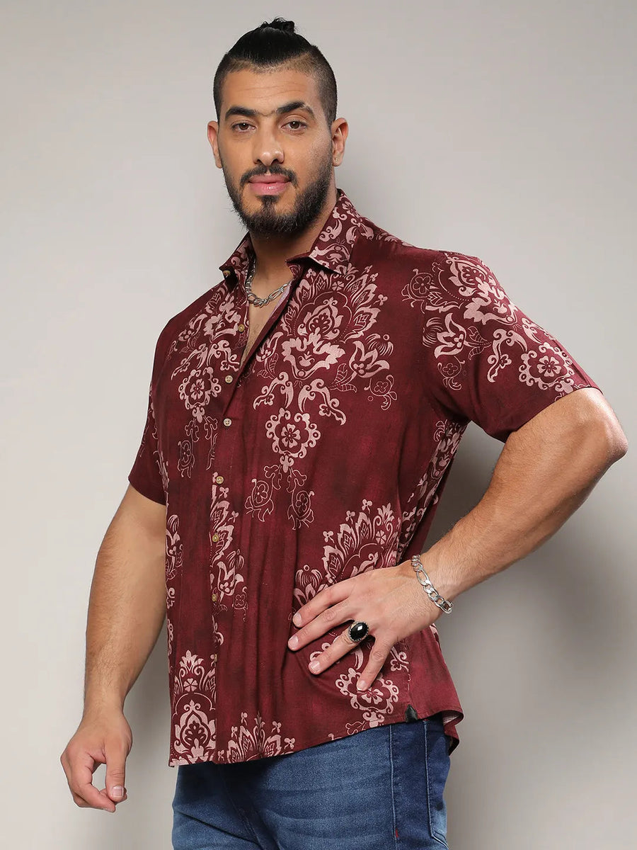 Brown Ethnic Motif Shirt - Shop authentic Indian Men's Fashion by Instafab Plus