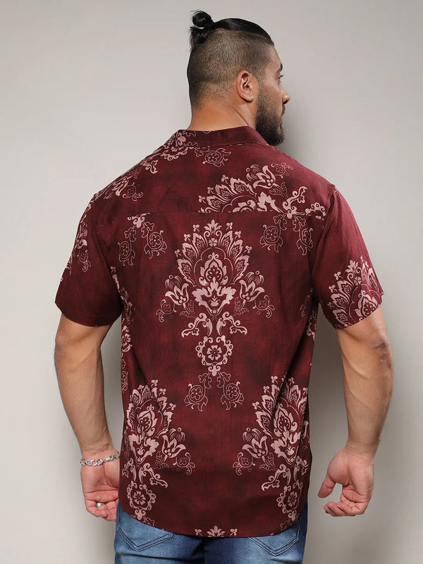 Brown Ethnic Motif Shirt - Shop authentic Indian Men's Fashion by Instafab Plus