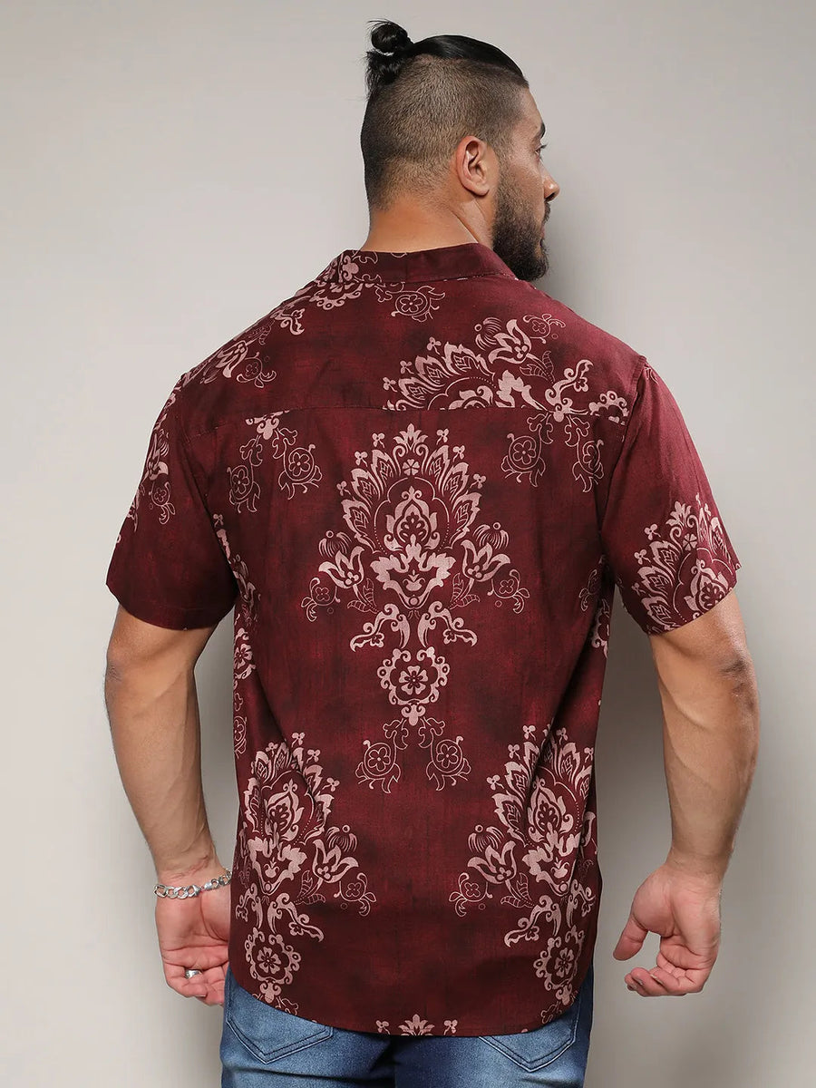 Brown Ethnic Motif Shirt - Shop authentic Indian Men's Fashion by Instafab Plus