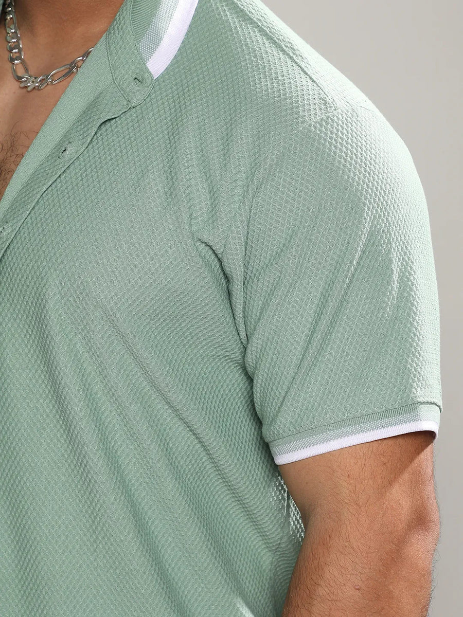Sage Green Contrast Hem Shirt - Shop authentic Indian Men's Fashion by Instafab Plus