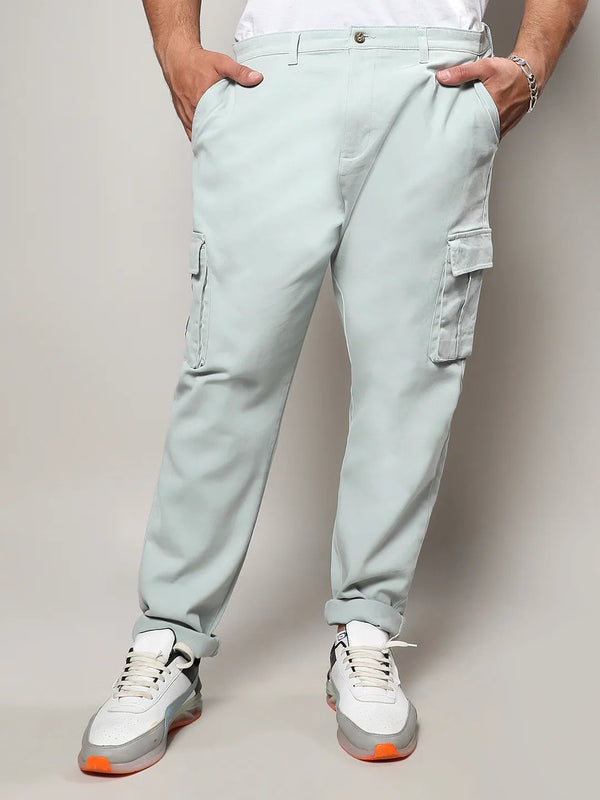 Sage Green Cargo Trousers - Shop authentic Indian Men's Fashion by Instafab Plus