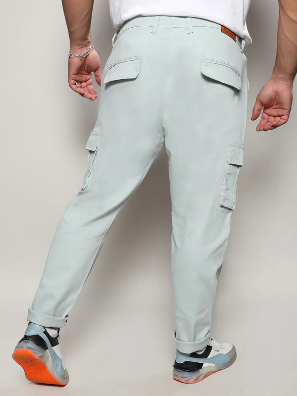 Sage Green Cargo Trousers - Shop authentic Indian Men's Fashion by Instafab Plus
