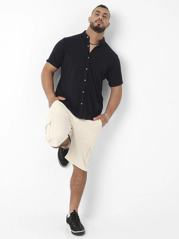 Black Solid Casual Shirt - Shop authentic Indian Men's Fashion by Instafab Plus