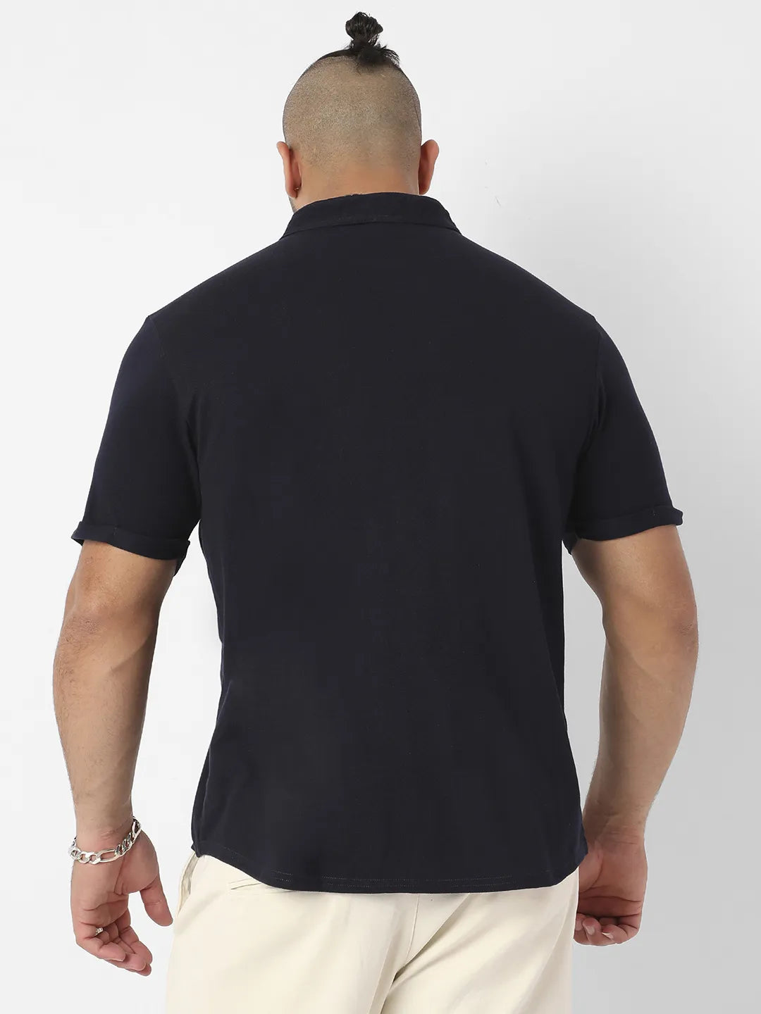 Black Solid Casual Shirt - Shop authentic Indian Men's Fashion by Instafab Plus