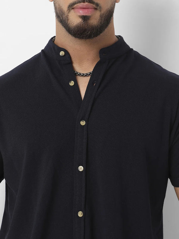 Black Solid Casual Shirt - Shop authentic Indian Men's Fashion by Instafab Plus