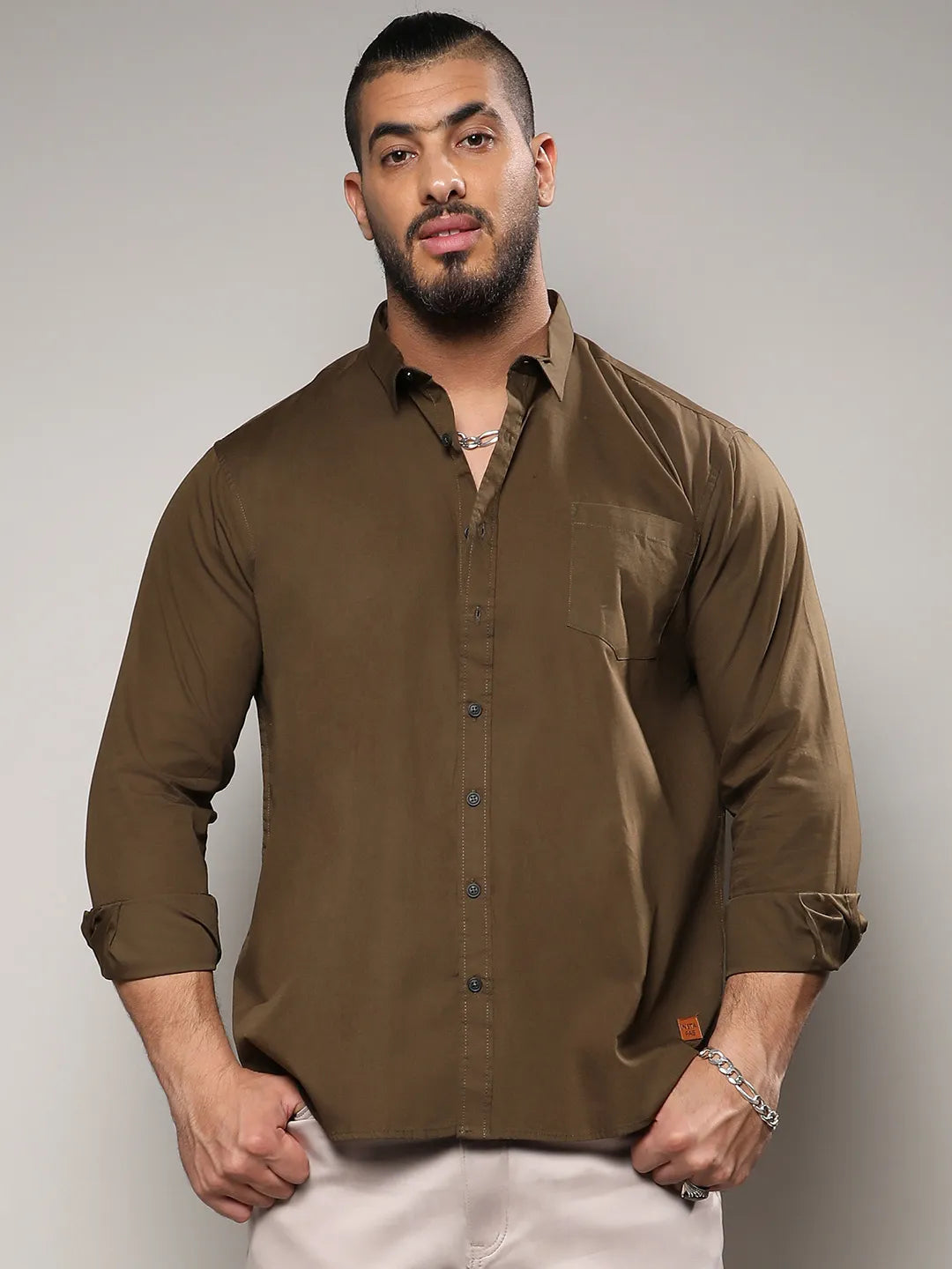 Solid Casual Shirt Instafab Plus - Shop authentic Indian Men's Fashion by Instafab Plus