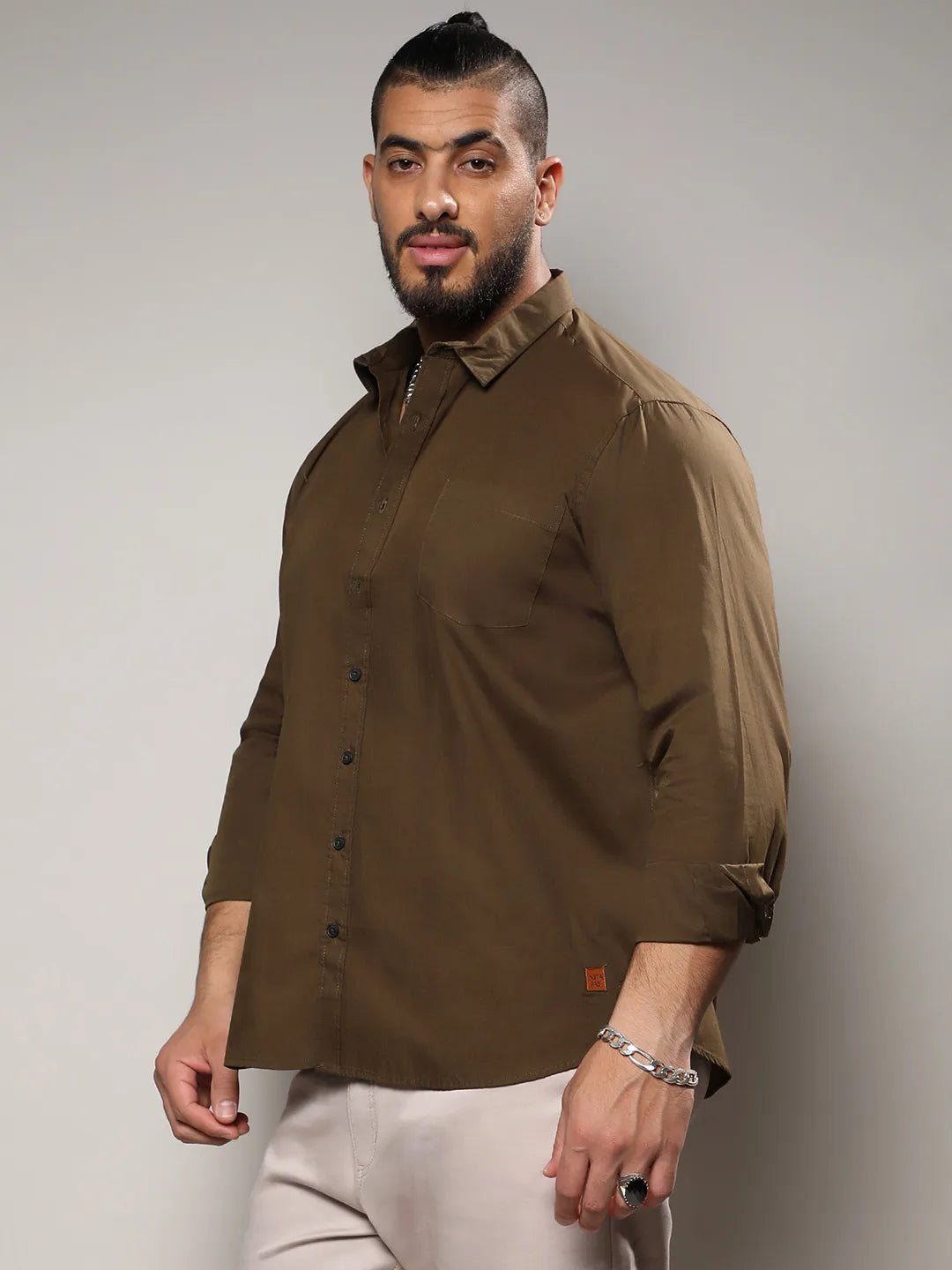 Solid Casual Shirt Instafab Plus - Shop authentic Indian Men's Fashion by Instafab Plus
