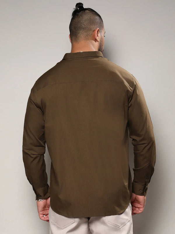 Solid Casual Shirt Instafab Plus - Shop authentic Indian Men's Fashion by Instafab Plus