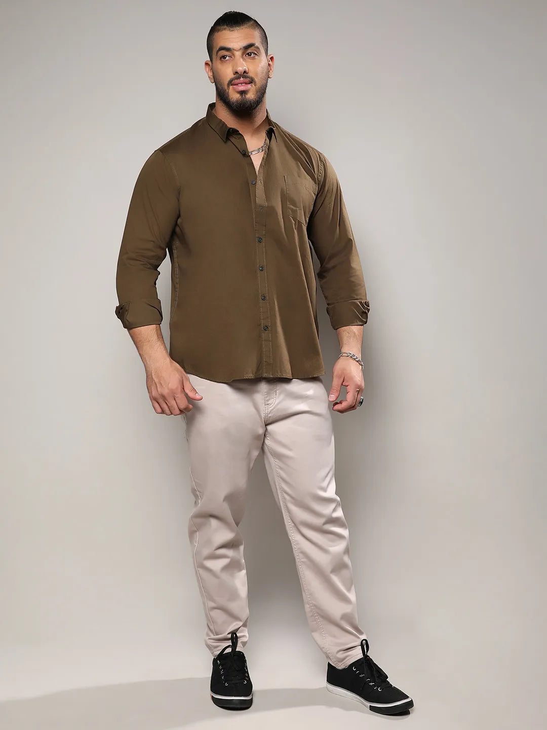 Solid Casual Shirt Instafab Plus - Shop authentic Indian Men's Fashion by Instafab Plus