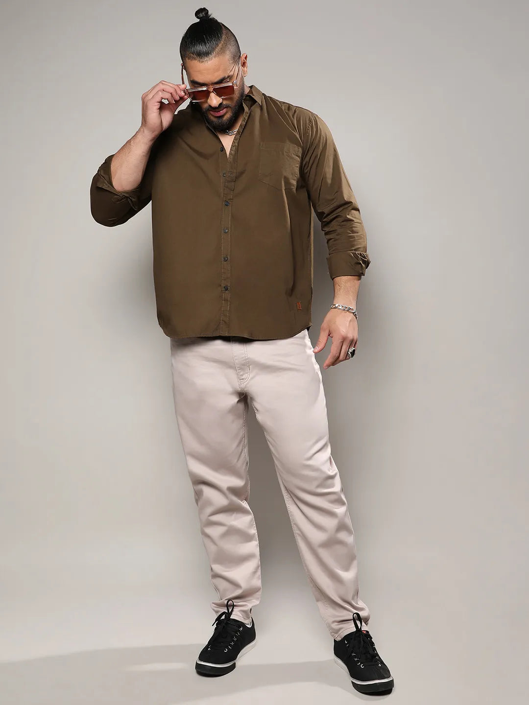 Solid Casual Shirt Instafab Plus - Shop authentic Indian Men's Fashion by Instafab Plus