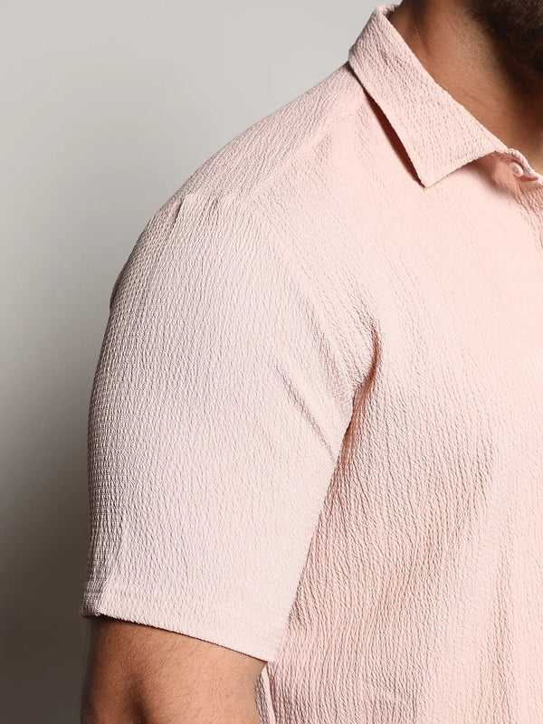 Solid Peach Casual Shirt - Shop authentic Indian Men's Fashion by Instafab Plus