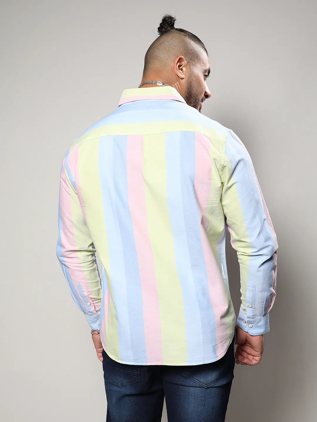 Multicolour Roman Striped Shirt - Shop authentic Indian Men's Fashion by Instafab Plus