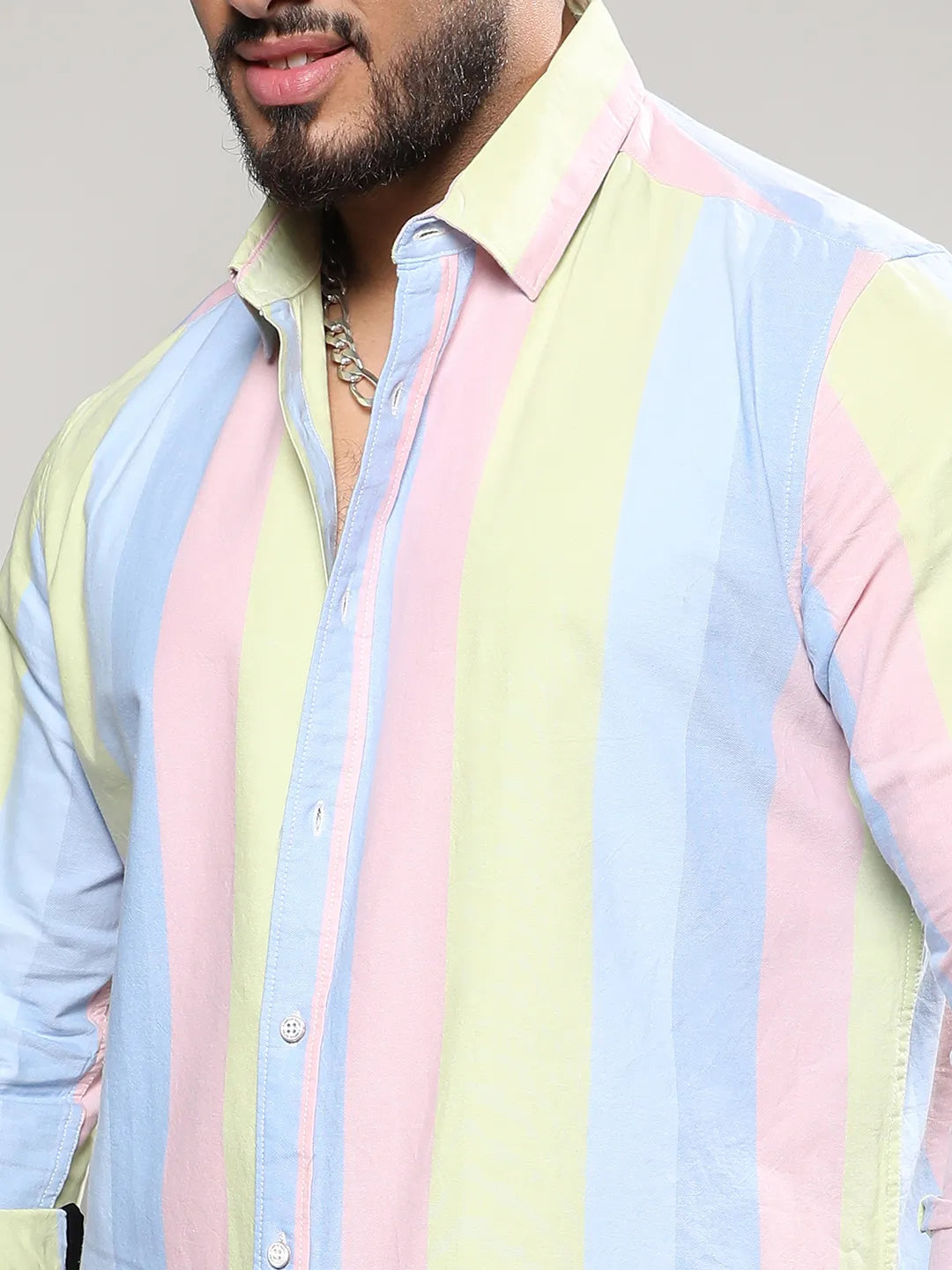 Multicolour Roman Striped Shirt - Shop authentic Indian Men's Fashion by Instafab Plus