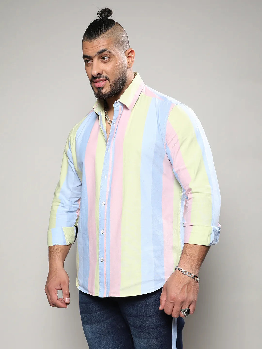 Multicolour Roman Striped Shirt - Shop authentic Indian Men's Fashion by Instafab Plus