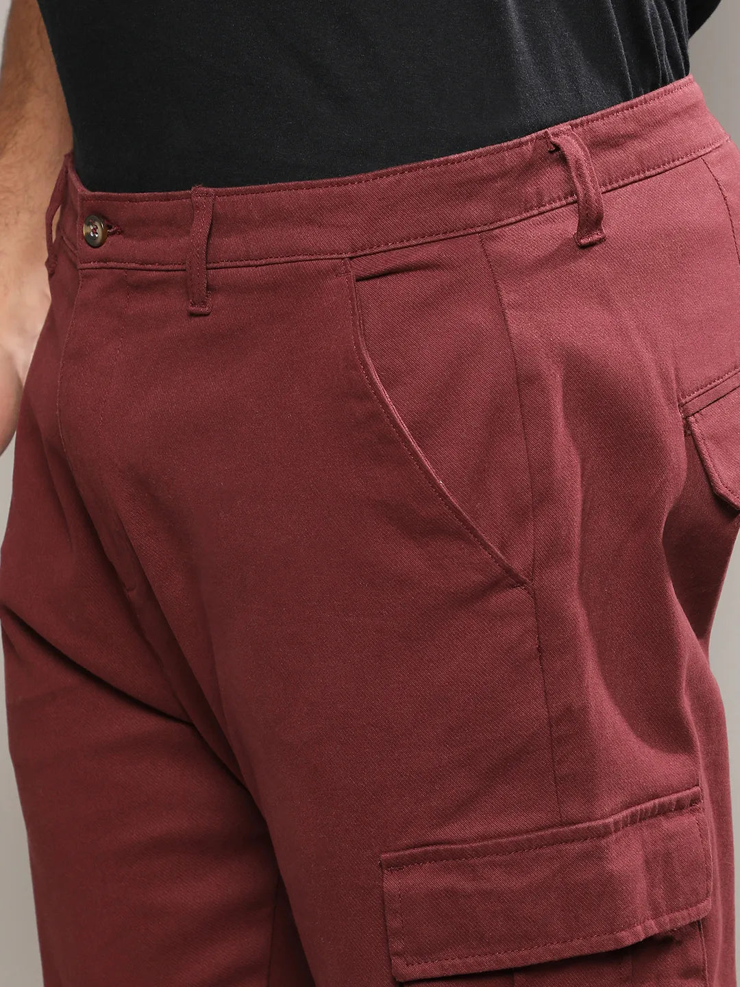 Maroon Cargo Trousers - Shop authentic Indian Men's Fashion by Instafab Plus
