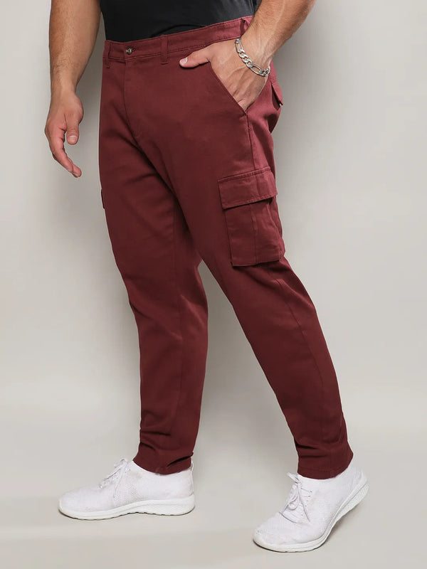 Maroon Cargo Trousers - Shop authentic Indian Men's Fashion by Instafab Plus