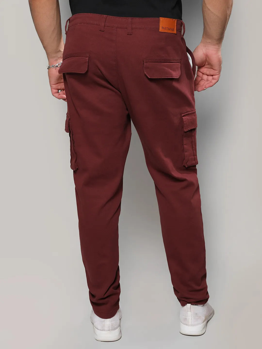 Maroon Cargo Trousers - Shop authentic Indian Men's Fashion by Instafab Plus