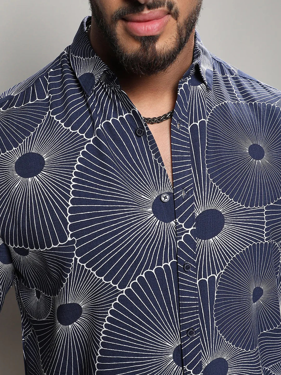 Mushroom Print Button Up Shirt - Shop authentic Indian Men's Fashion by Instafab Plus