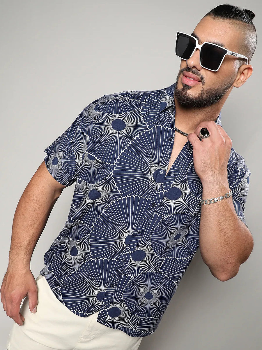 Mushroom Print Button Up Shirt - Shop authentic Indian Men's Fashion by Instafab Plus