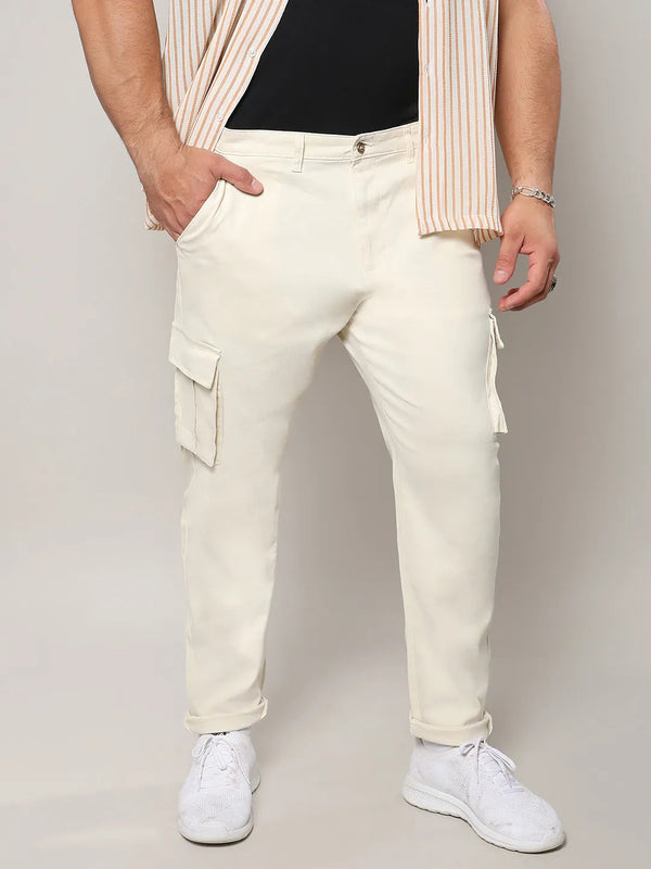 Pale Yellow Cargo Trousers - Shop authentic Indian Men's Fashion by Instafab Plus