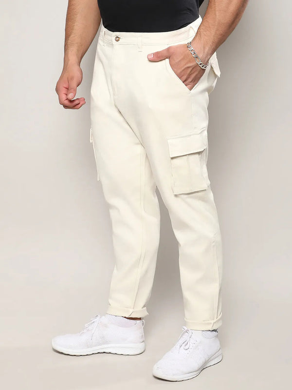Pale Yellow Cargo Trousers - Shop authentic Indian Men's Fashion by Instafab Plus