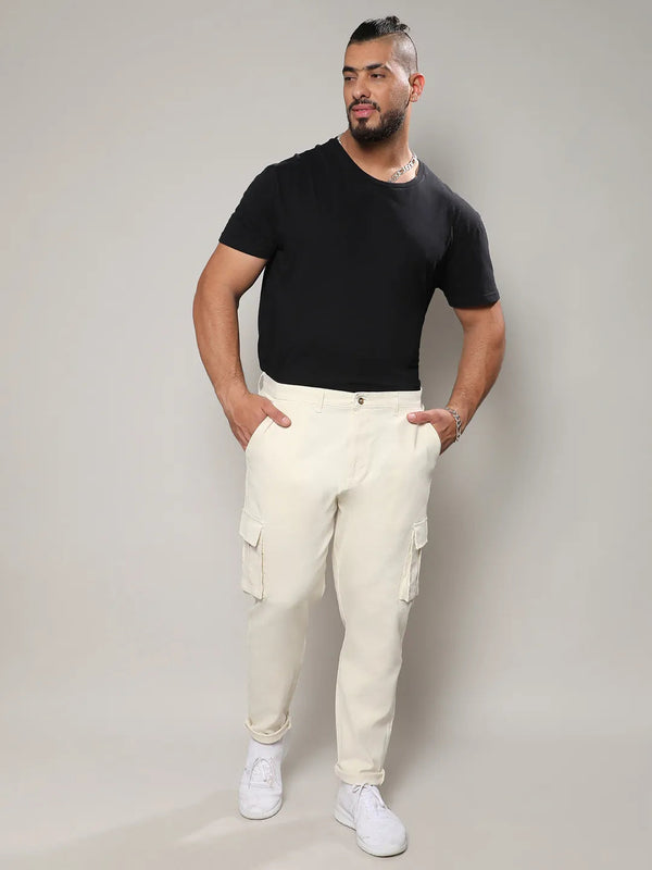 Pale Yellow Cargo Trousers - Shop authentic Indian Men's Fashion by Instafab Plus