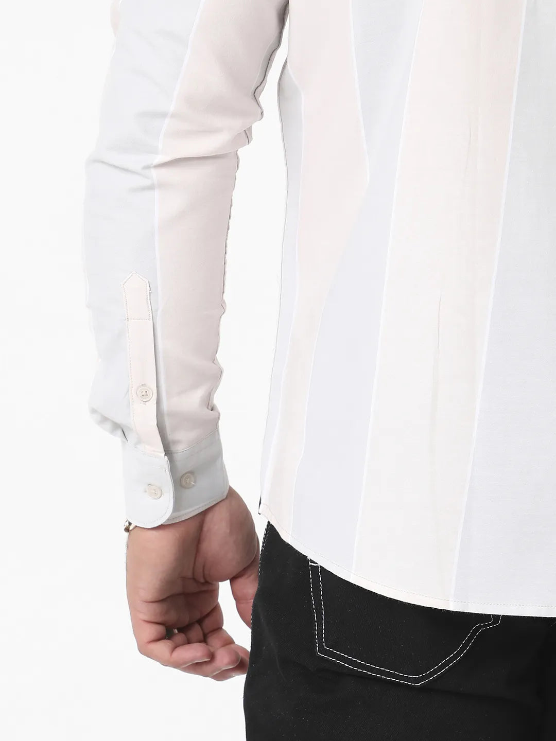 White And Blue Striped Casual Shirt - Shop authentic Indian Men's Fashion by Instafab Plus