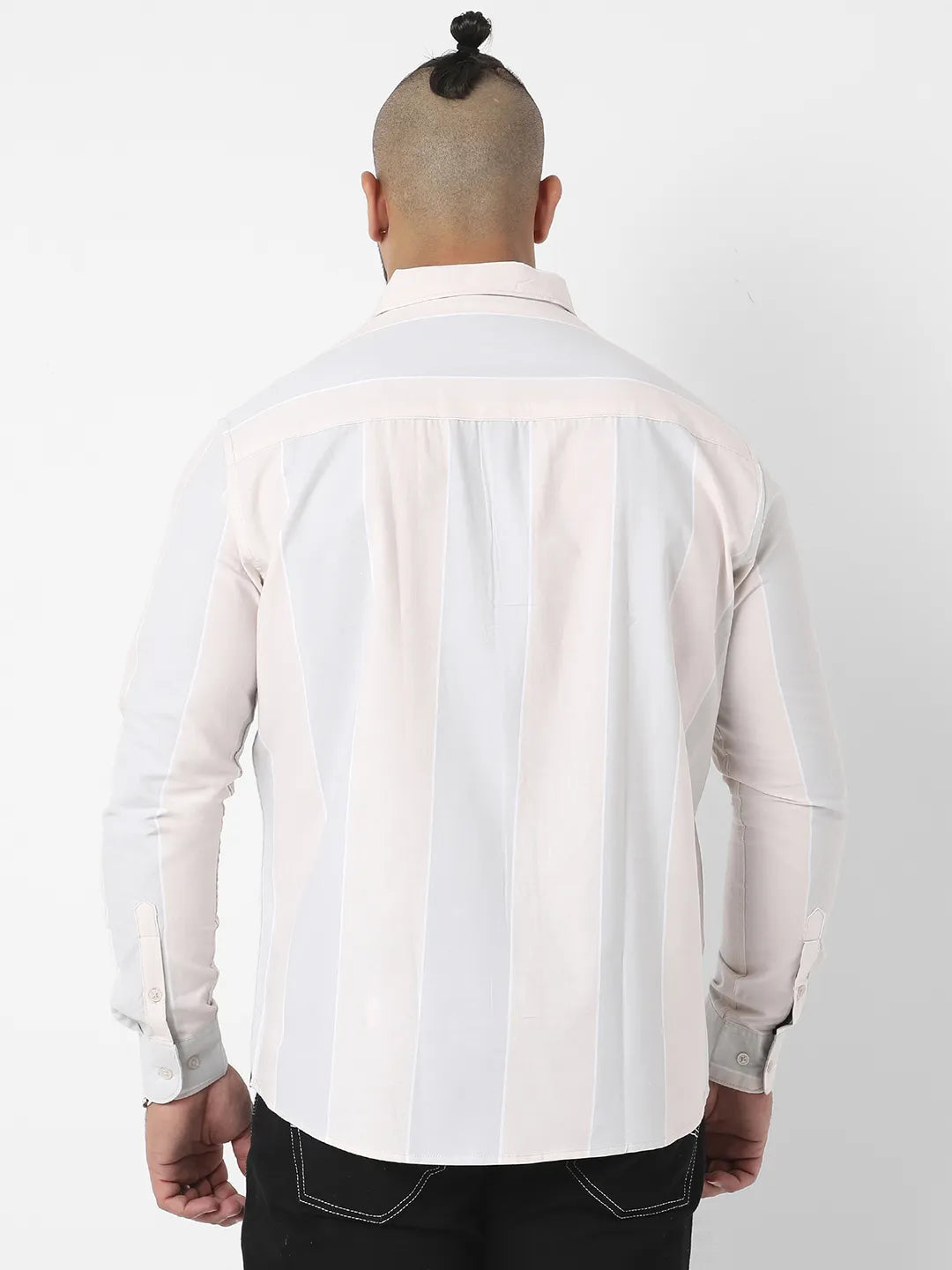 White And Blue Striped Casual Shirt - Shop authentic Indian Men's Fashion by Instafab Plus