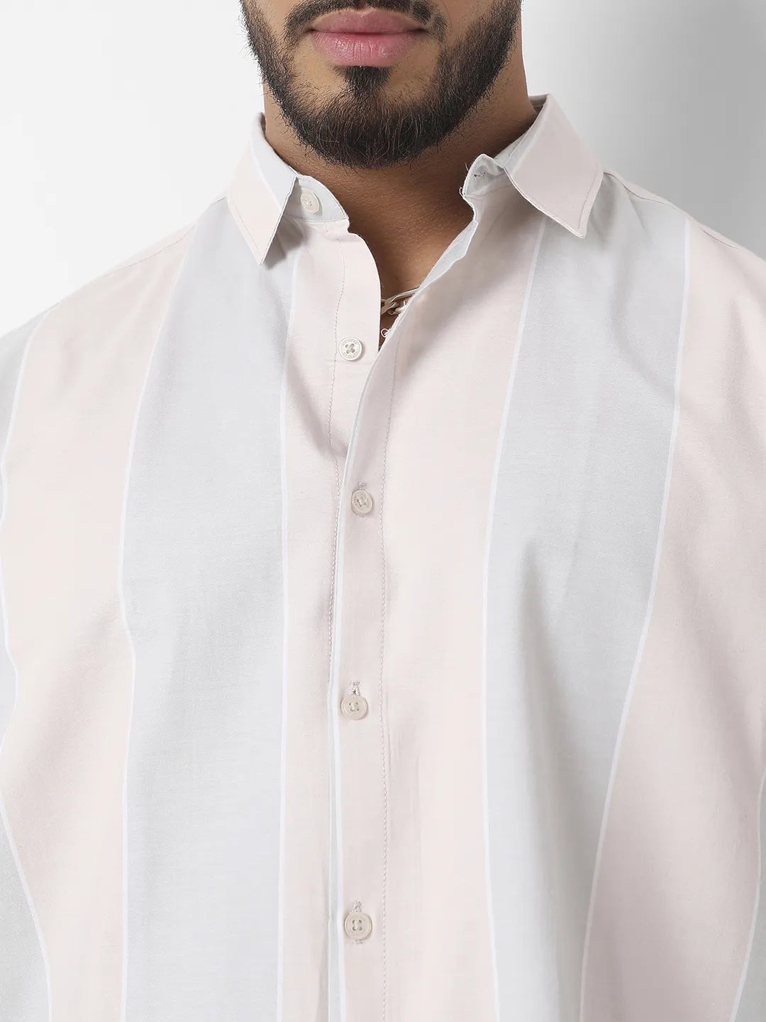 White And Blue Striped Casual Shirt - Shop authentic Indian Men's Fashion by Instafab Plus