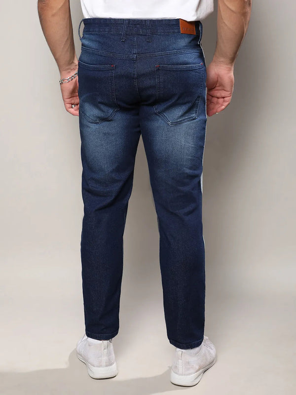 Navy Blue Side-Striped Denim Jeans - Shop authentic Indian Men's Fashion by Instafab Plus
