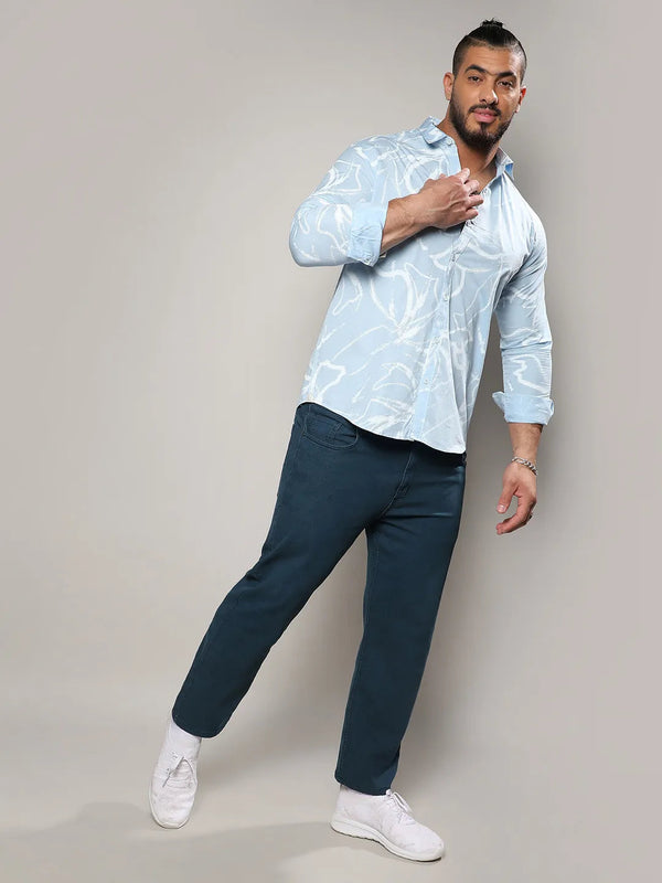 Light Blue Faded Strokes Shirt - Shop authentic Indian Men's Fashion by Instafab Plus