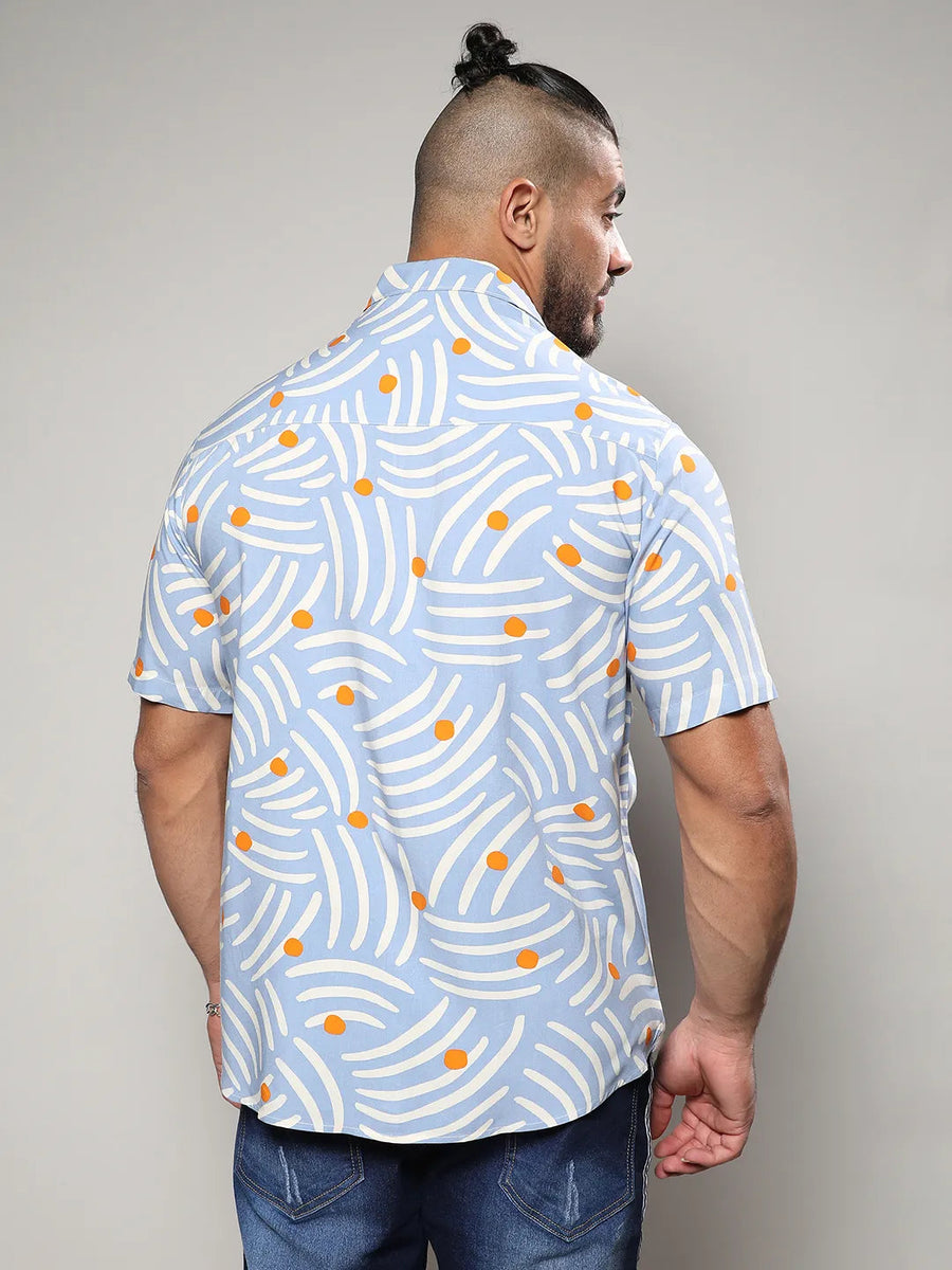 Abstract Print Button Up Shirt - Shop authentic Indian Men's Fashion by Instafab Plus