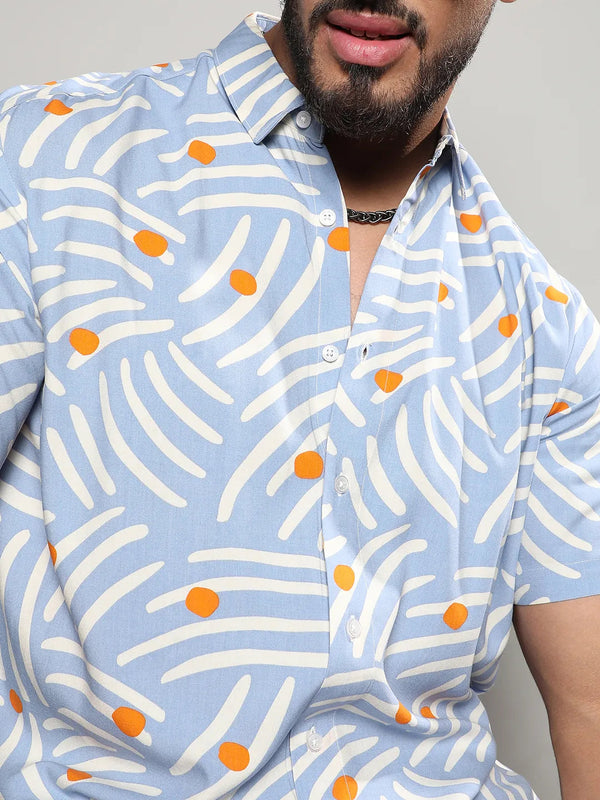 Abstract Print Button Up Shirt - Shop authentic Indian Men's Fashion by Instafab Plus