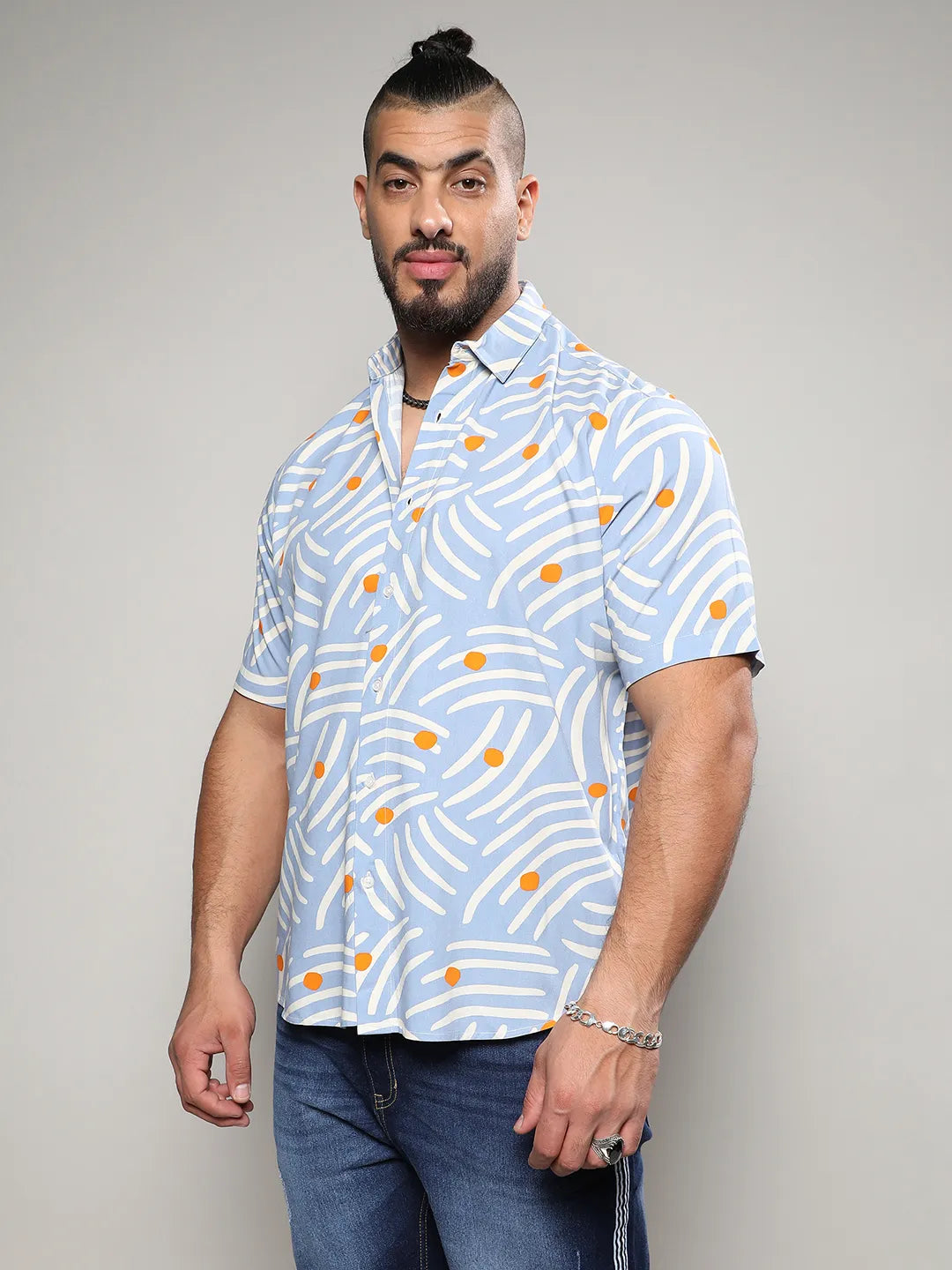 Abstract Print Button Up Shirt - Shop authentic Indian Men's Fashion by Instafab Plus