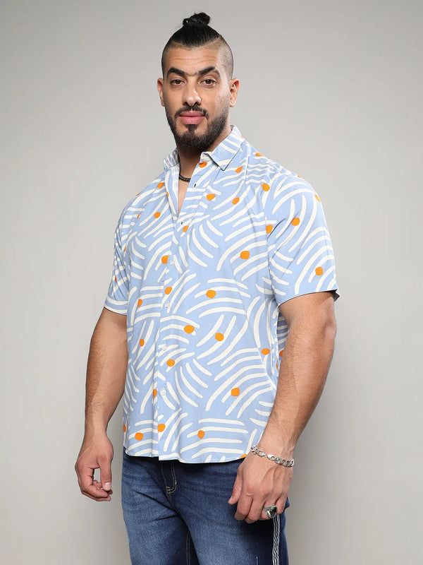 Abstract Print Button Up Shirt - Shop authentic Indian Men's Fashion by Instafab Plus