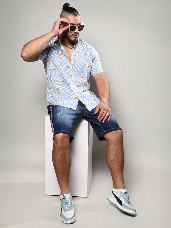 Abstract Print Button Up Shirt - Shop authentic Indian Men's Fashion by Instafab Plus