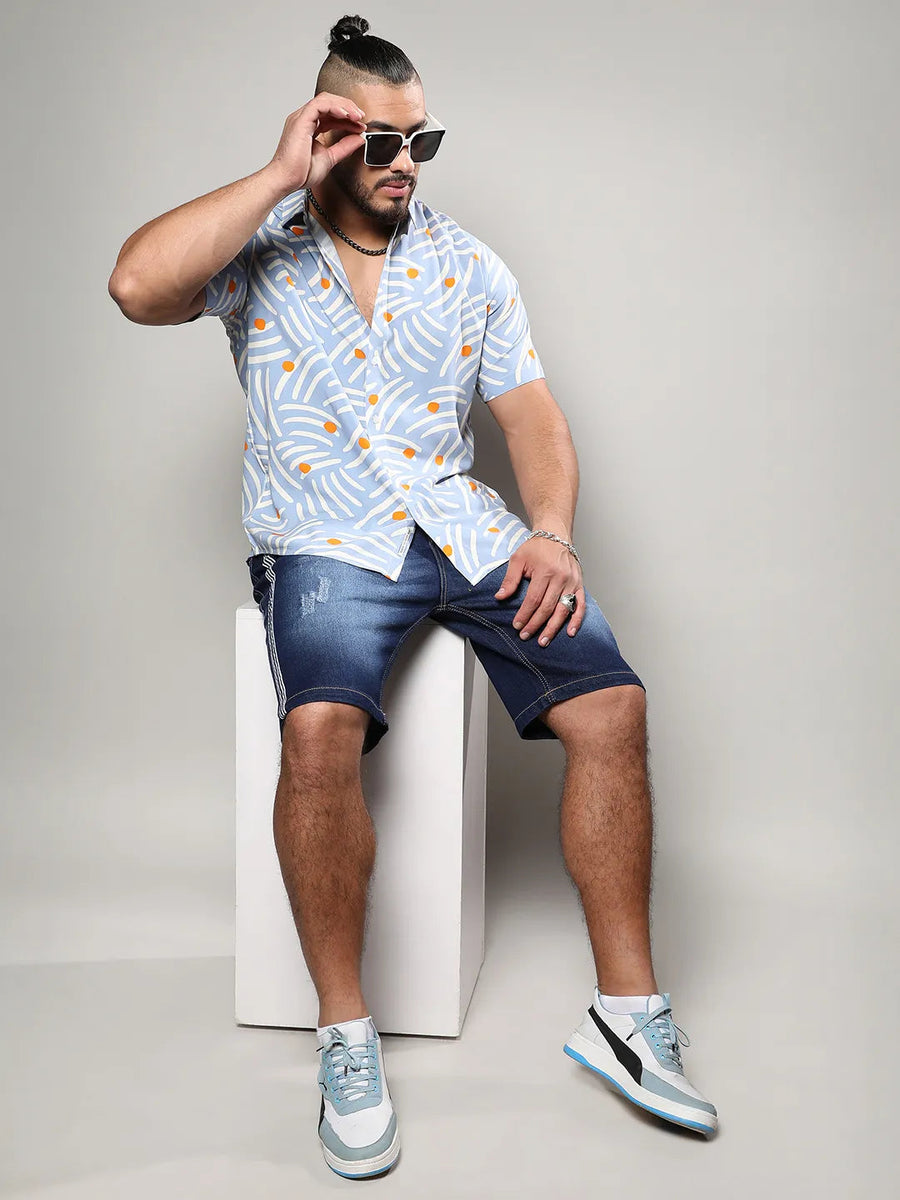 Abstract Print Button Up Shirt - Shop authentic Indian Men's Fashion by Instafab Plus