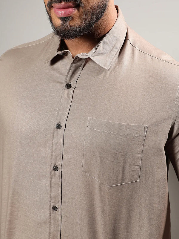 Solid Full Sleeve Casual Shirt - Shop authentic Indian Men's Fashion by Instafab Plus