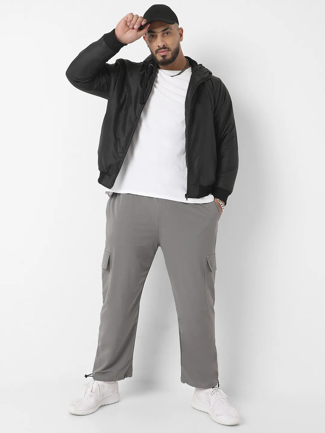 Black Zip-Front Puffer Jacket With Ribbed Hem - Shop authentic Indian Men's Fashion by Instafab Plus