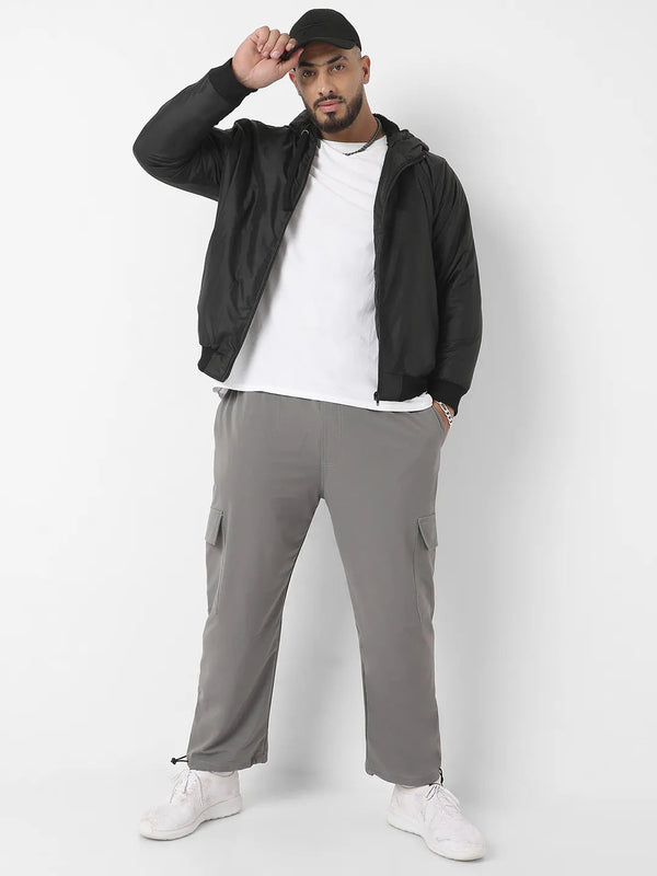 Black Zip-Front Puffer Jacket With Ribbed Hem - Shop authentic Indian Men's Fashion by Instafab Plus